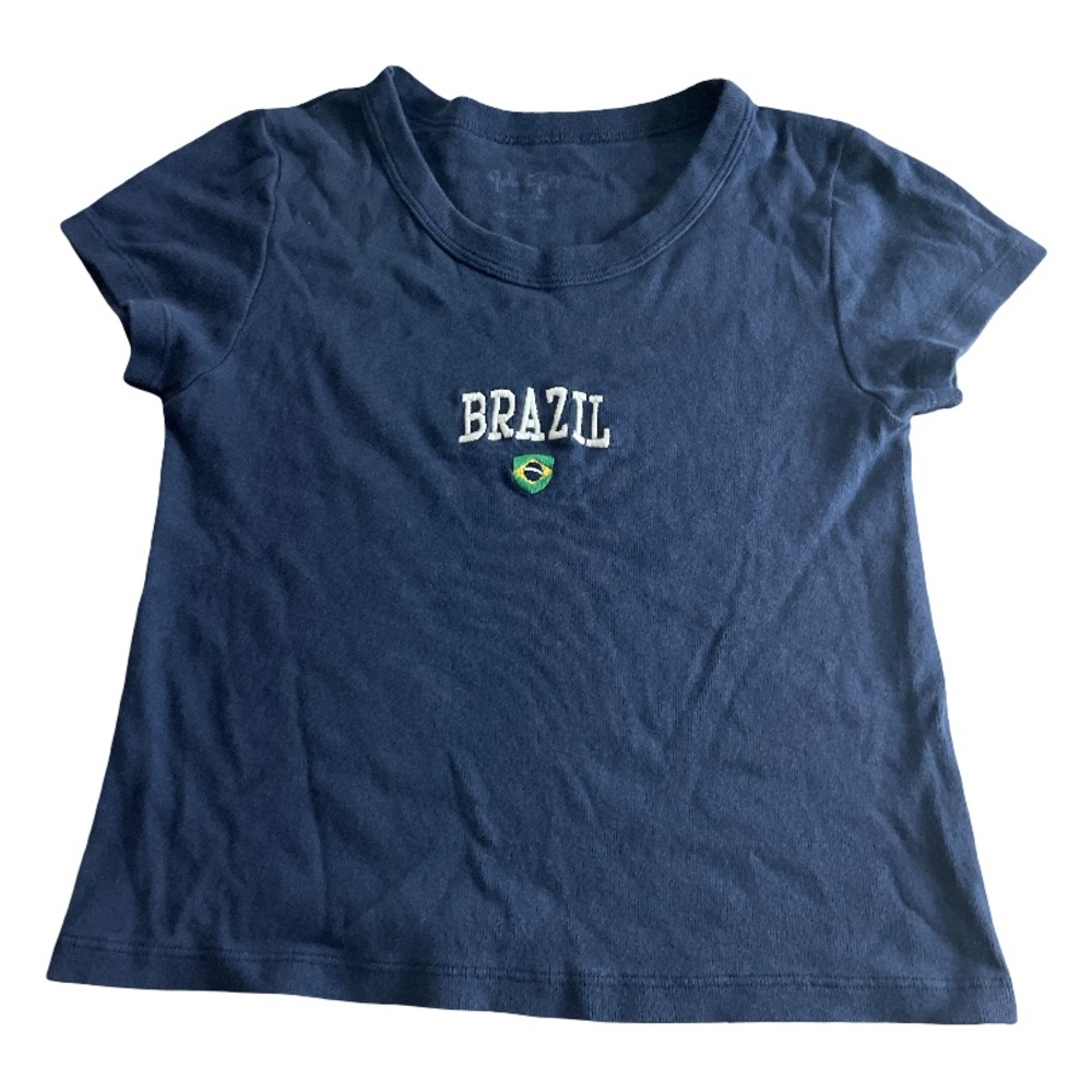 Brandy Melville Blue Brazil Short Sleeve Tee